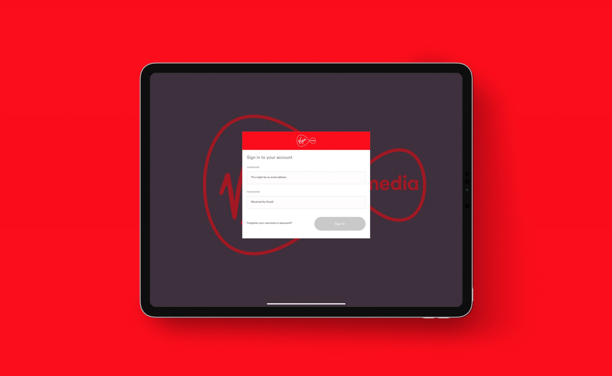 VM-log-in-screen
